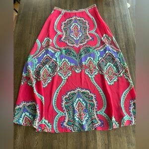 Hale Bob Pink Paisley Skirt Pattern Boho Flowy- Size Medium